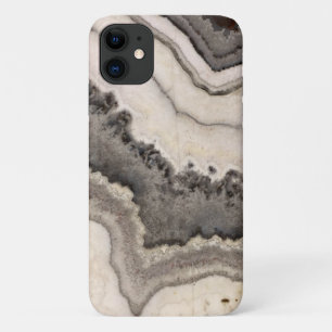 Marble grey black white agate gemstone iPhone 11 case