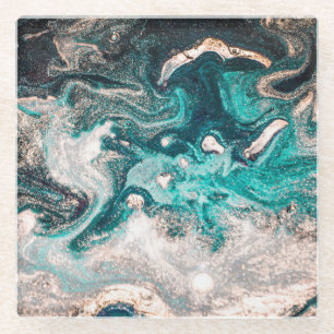 Marble Handmade: Traditional Luxury Texture. Glass Coaster