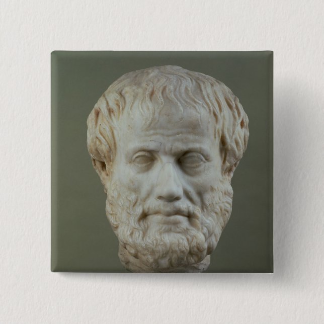 Marble head of Aristotle 15 Cm Square Badge (Front)