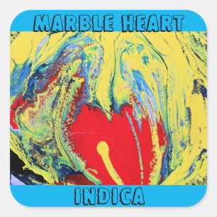 MARBLE HEART INDICA SQUARE STICKER