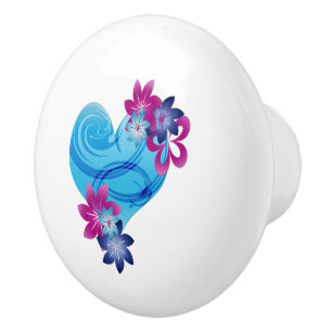 Marble Hearts sm Ceramic Knob