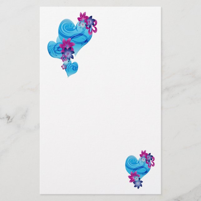 Marble Hearts Stationery (Front)