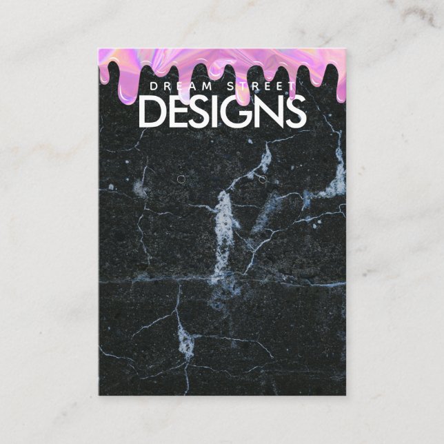 Marble Holo Drip Crystal Earring Display Card (Front)