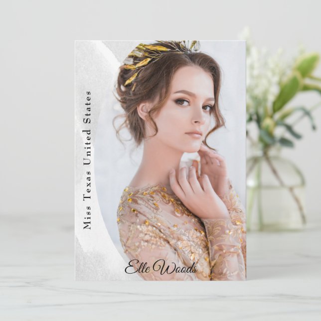Marble Ice Autograph Cards for Pageants (Standing Front)