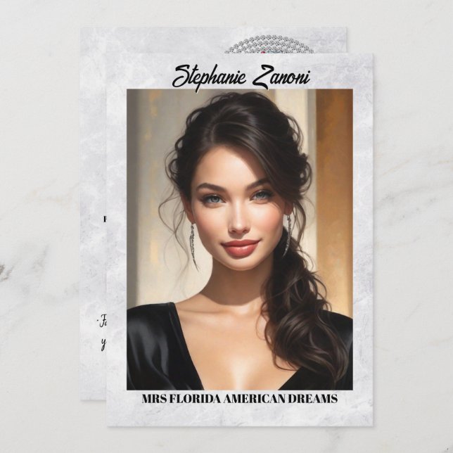 Marble Ice Border Pageant Autograph Card | QR Code (Front/Back)