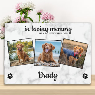 Marble In Loving Memory 3 Photo Pet Memorial Plaque