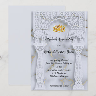 Marble Indian Hindu Wedding Invitation