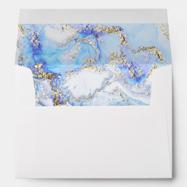 marble ink blue envelope (Back (Bottom))