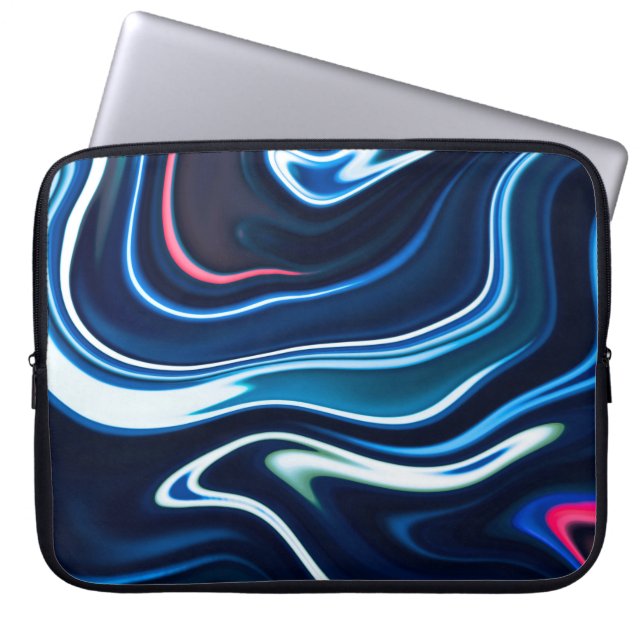 Marble ink colourful. Blue marble pattern texture  Laptop Sleeve (Front)