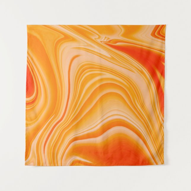 Marble ink colourful. Orange marble pattern of the Tapestry (Front)