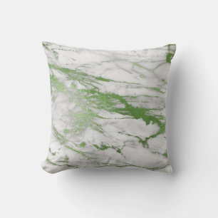 MARBLE INSPIRED WHITE GREEN PILLOW 