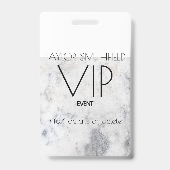 marble lanyard ID badge (Front)