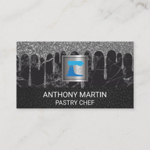 Marble Leather Mixer Glitter Drip Frosting Business Card