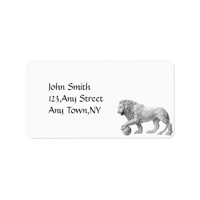 Marble Lion Address Label Template (Front)
