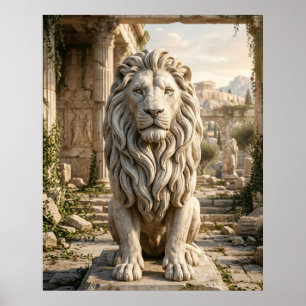 Marble Lion Temple Guardian Poster
