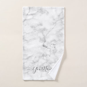 Marble look - elegant personalised hand towel