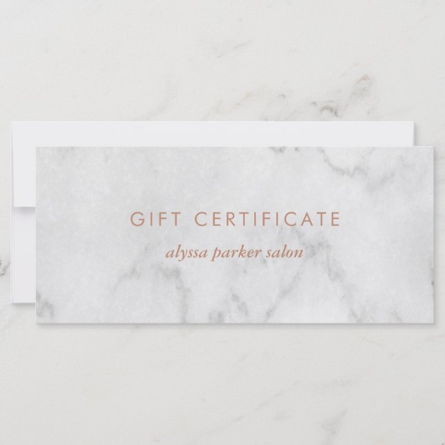 Marble Look Gift Certificate (Front)