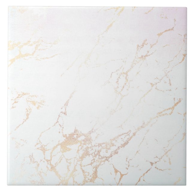 Marble look Rose Gold White Tile (Front)