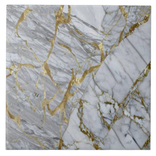 Marble Look Tile with Gilded Veins