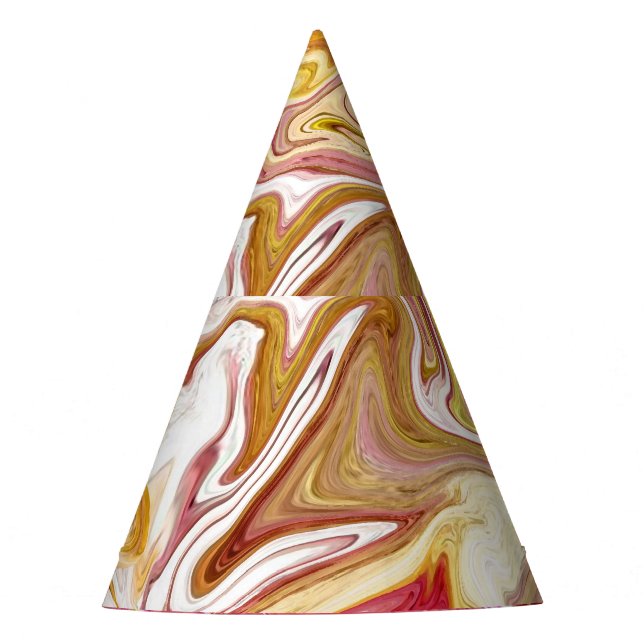 Marble Magic: Colourful Abstract Design Party Hat (Front)