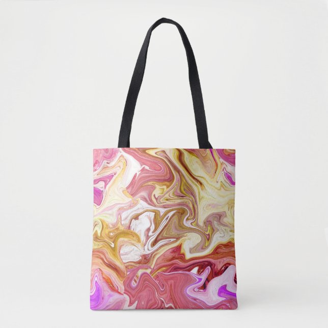 Marble Magic: Colourful Abstract Design Tote Bag (Front)
