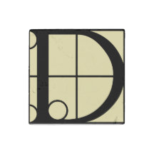 Marble Magnet Initial D Typography