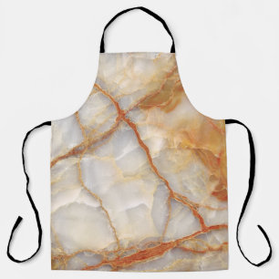 Marble Majesty: Glossy Elegance Apron