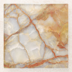 Marble Majesty: Glossy Elegance Glass Coaster