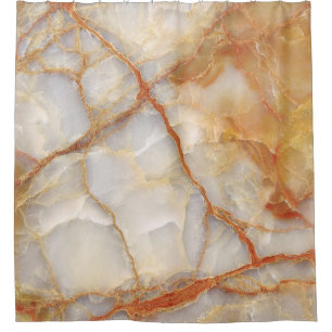 Marble Majesty: Glossy Elegance Shower Curtain