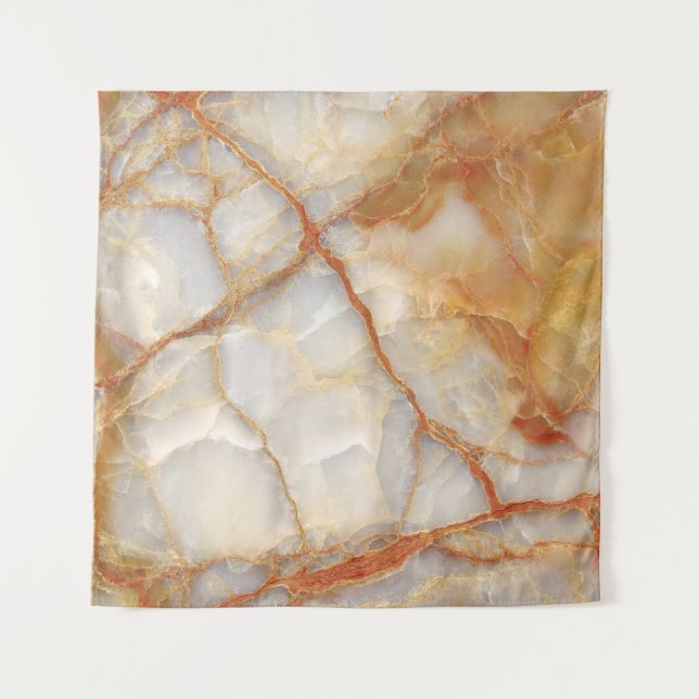 Marble Majesty: Glossy Elegance Tapestry (Front)