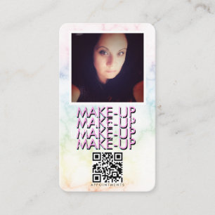 Marble Makeup Salon QR Code Photo Business Card