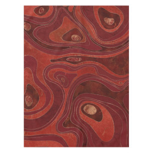 Marble Map -Deep Reds and Gold Tablecloth