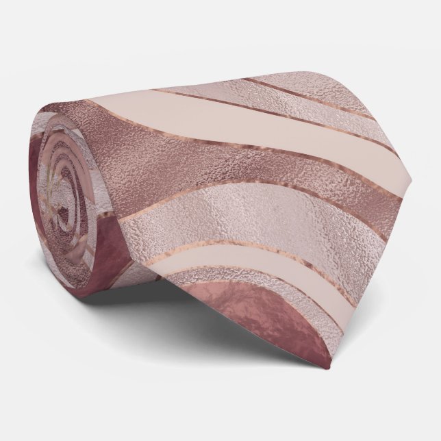Marble Map - Rose Gold Tie (Rolled)