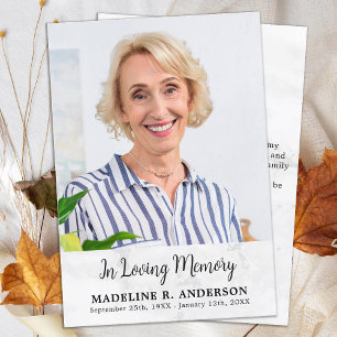 Marble Memorial In Loving Memory Photo Sympathy Thank You Card