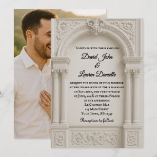 Marble Memories Photo Wedding Invitation