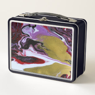 Marble metal lunch box