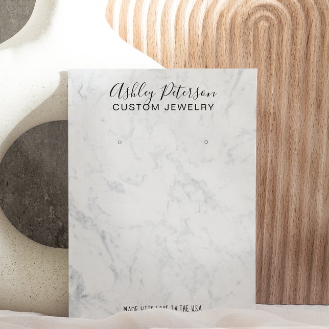 Marble minimalist elegant jewellery earring displa business card (Creator Uploaded)