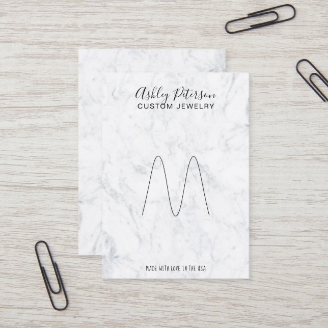 Marble minimalist elegant jewellery ring display business card (Front/Back In Situ)