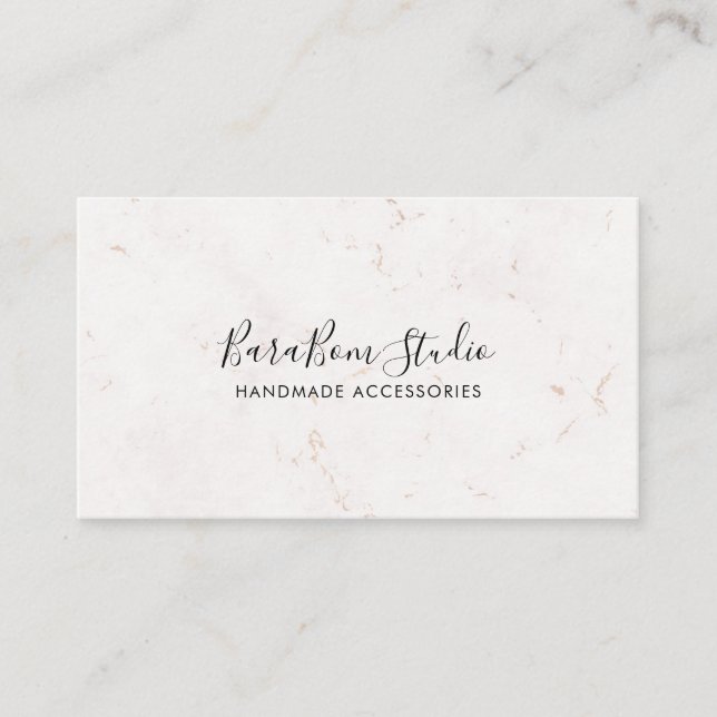 Marble Modern Minimalist feminine Business Cards (Front)