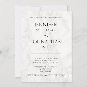 Marble modern rehearsal dinner invitations