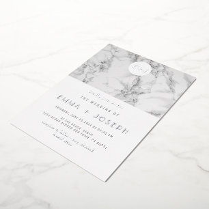 Marble Modern Simple Wedding Silver Foil Wedding