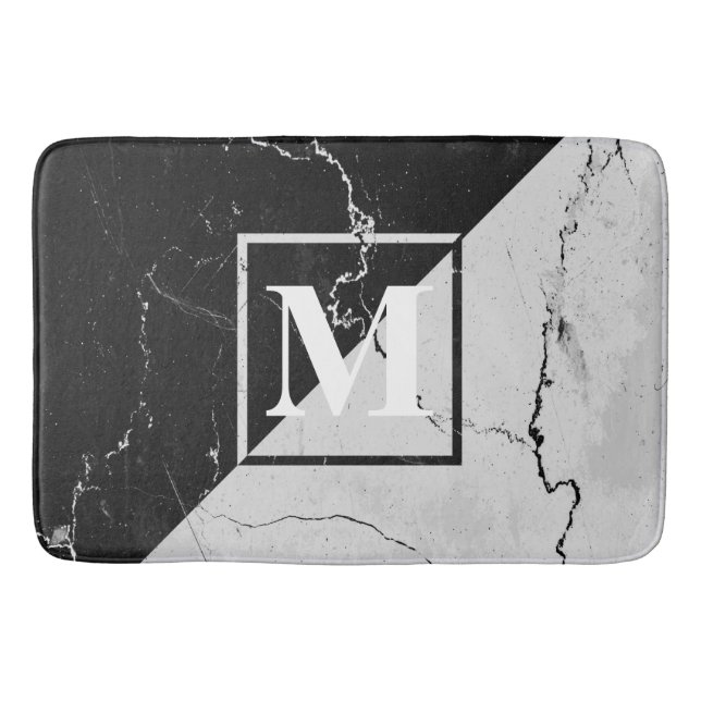 Marble Monogram Bath Mat (Front)
