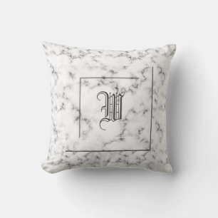 Marble monogram cushion