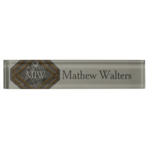 Marble Monogram Green Nameplate