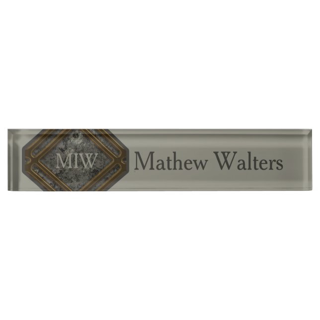 Marble Monogram Green Nameplate (Front)