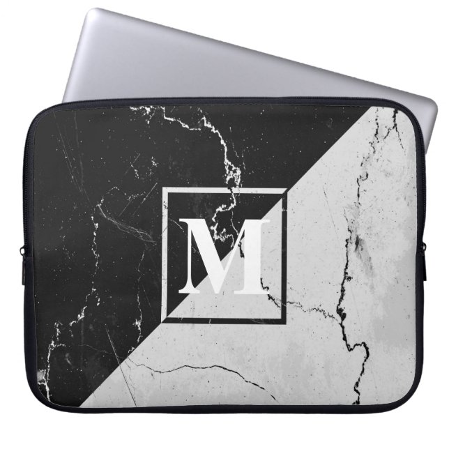Marble Monogram Laptop Sleeve (Front)