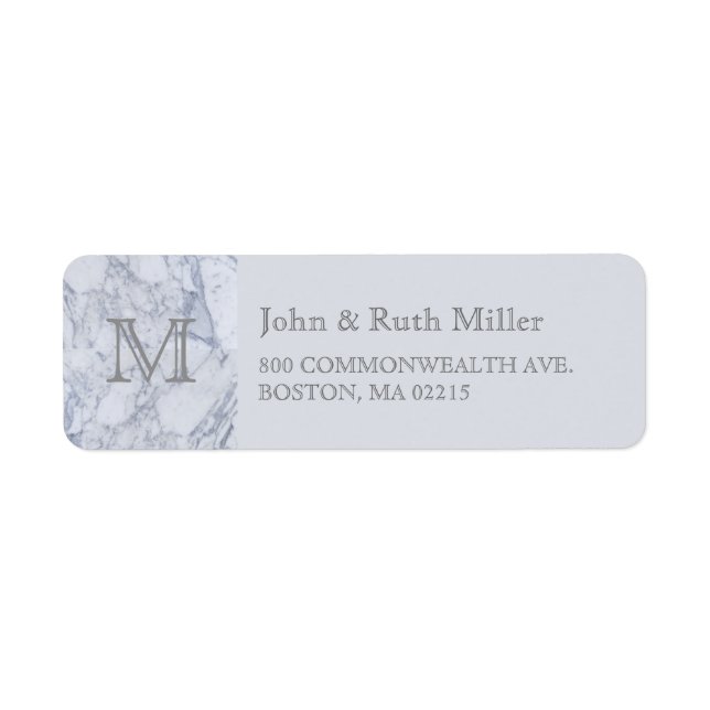 Marble Monogram Return Address Labels (Front)