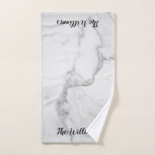Marble Monogrammed Hand Towel