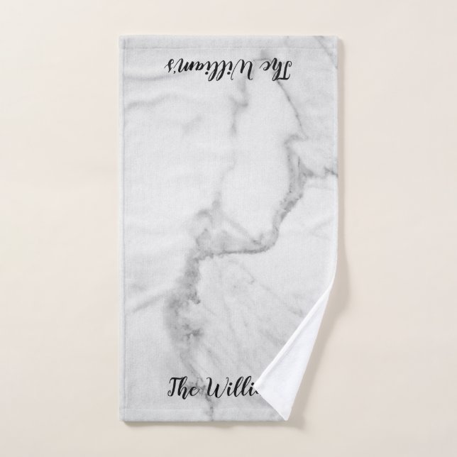 Marble Monogrammed Hand Towel (Hand Towel)