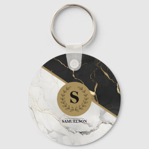 Marble Monogrammed Timeless Key Ring